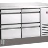 מקרר דלפק נירוסטה 4 מגירות 1500/700/850 מ"מ, 318W, מעלות 2-8