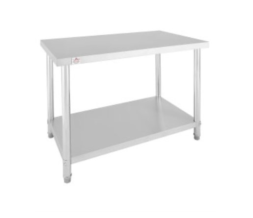 שולחן נירוסטה דגם "בוצר" + מדף תחתון 150 ס"מ