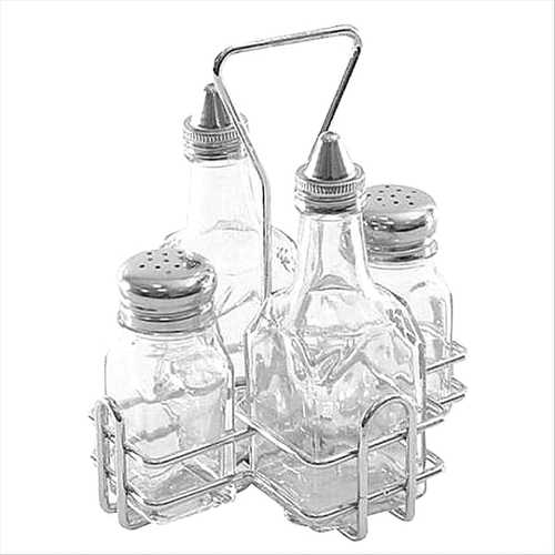 סט מלח שמן חומץ + סטנד נירוסטה נסליין