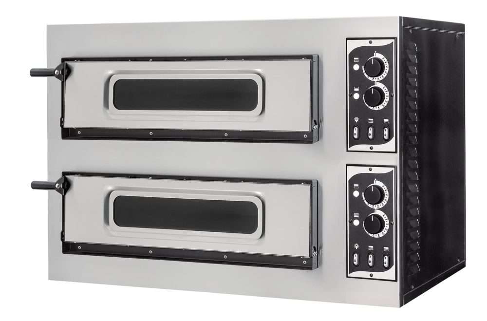 תנור פיצה שני תאים 60X50 ס"מ, דגם משופר 8KW עם 4 טרמוסטטים - תוצרת PRISMA איטליה (254T)