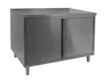 שולחן עבודה עם ארונית, עשוי מנירוסטה 304, עם מידות של 150 ס"מ רוחב ו-60 ס"מ עומק