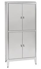 ארון נירוסטה לאחסון ברוחב 120 ס"מ, עומק 60 ס"מ, וגובה 200 ס"מ - כולל 4 דלתות עם מנעולים