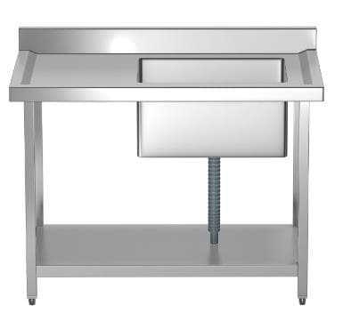 שולחן נירוסטה כיור בצד ימין - רוחב 150 ס"מ