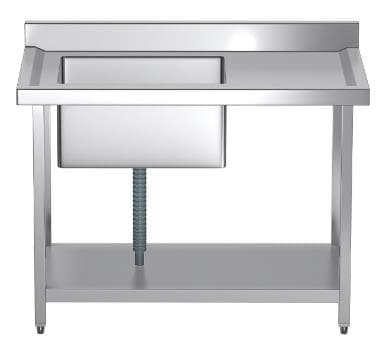 שולחן נירוסטה 140 ס"מ כיור 60 בצד שמאל