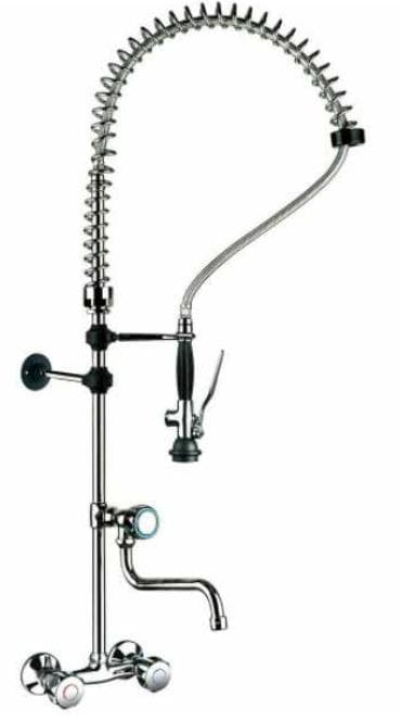 ברז איטלקי קומפלט מתקדם עם צינור יציאה מהקיר - דגם MONOFORD RUBINETTO למטבח המוסדי