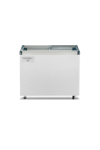 מקפיא/מקרר שוכב זכוכיות לתצוגה מלמעלה דגם RF-417PG מבית FAYNAMELI