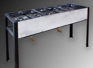 כיריים גז תלת-ראשיים בגודל 120X40 עם גובה 75 - כולל אישור מכון התקנים. ראשי מבער 108+106+108