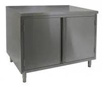 שולחן עבודה עם ארונית נירוסטה 120/60 דלתות עם מנעול מפלדת אל-חלד 304 בעובי מוגבר