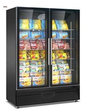 מקפיא יוקרתי תעשייתי לתצוגה בצבע שחור, קיבולת 1200 ליטר