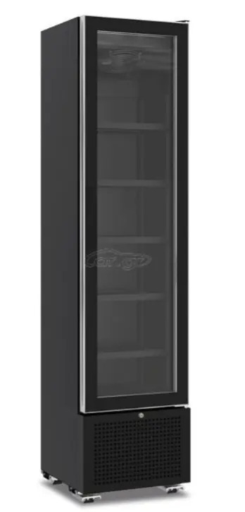 מקרר תצוגה שחור צר 160 ליטר רוחב 39 תעשייתי