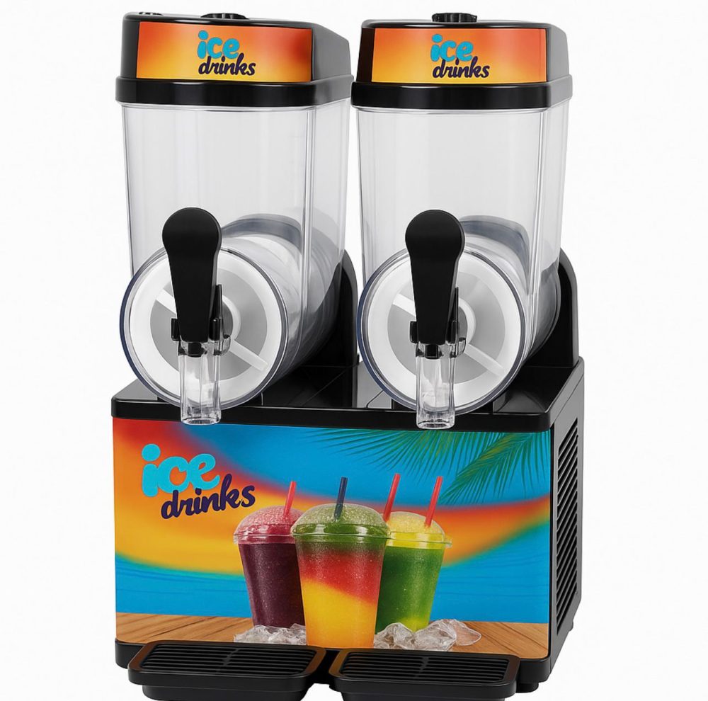 מכונת ברד עם שני מיכלים 12 ליטר במיכל הפעלה מכנית