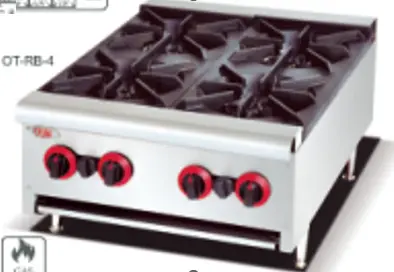 כיריים גז מקצועיות מדגם Buffalo Grill בגודל 61/78 עם ארבעה מבערים