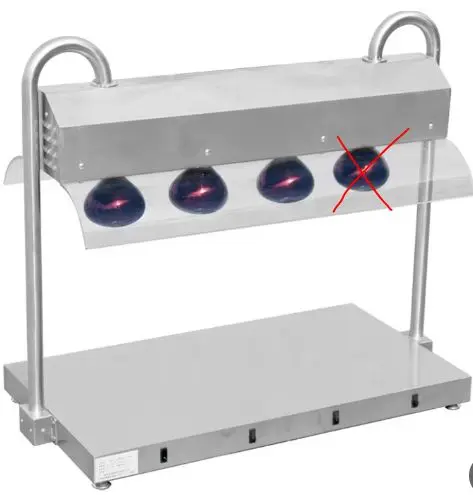 עמדת חימום מזון עם 3 נורות אינפרא אדום (שלוש נורות) - 785*500*870 FFF