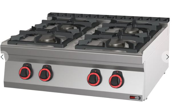 כיריים גז דלפקיות עם 4 מבערים, ר 80, ע 70, 21.5KW